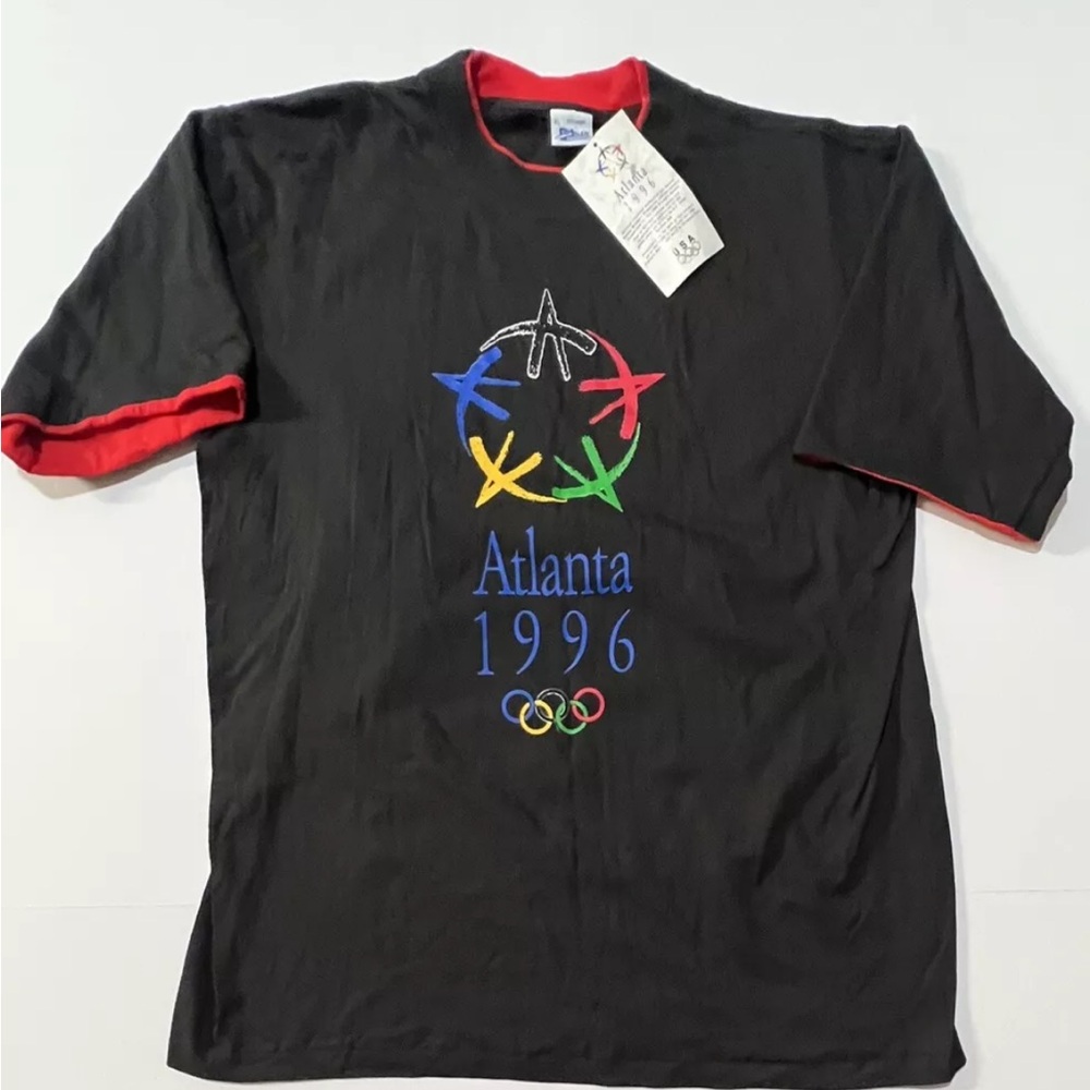NWT Vtg  Olympics Shirt XL  Roll Sleeve Atlanta 1996 USA Team  Star Logo‎ Men’s
